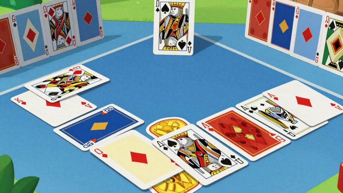 Classic Solitaire game with cards arranged.