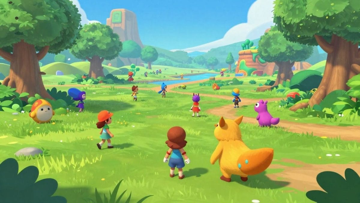 Vibrant game world with fantastical creatures and lush landscapes.