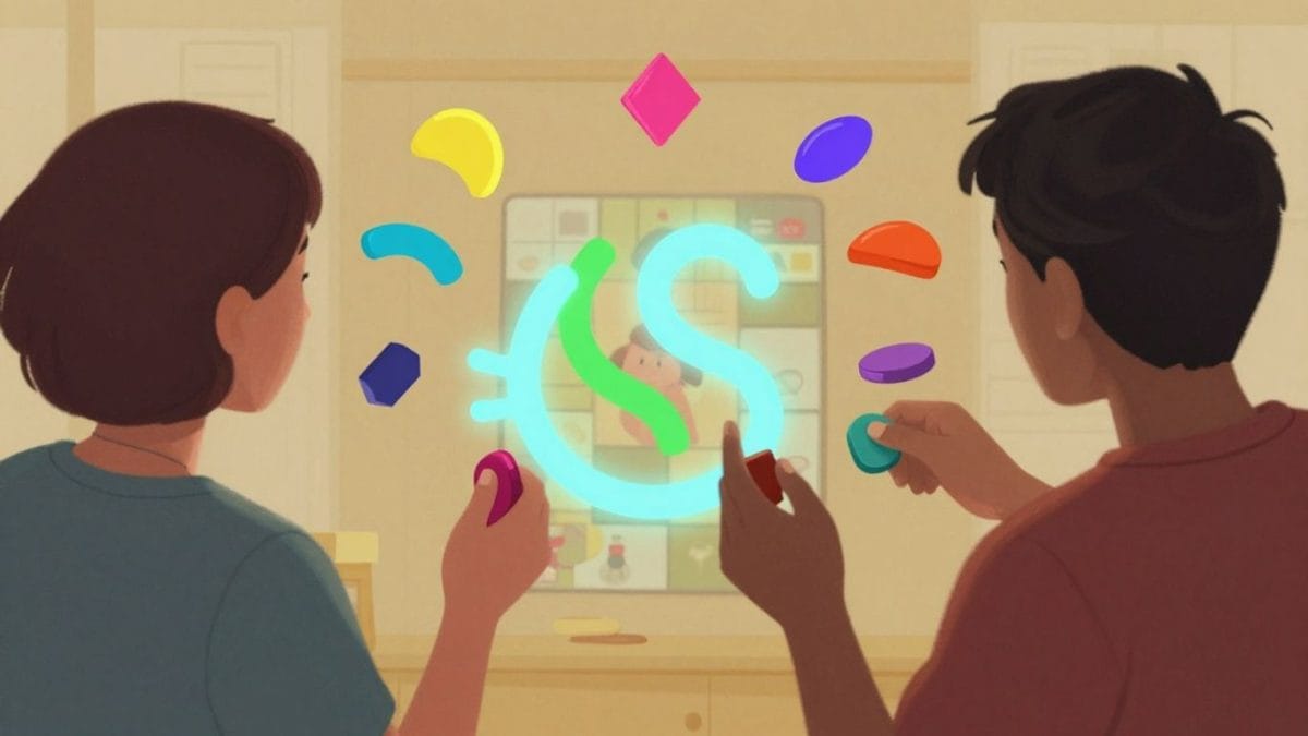 Couple playing a fun game, relationship joy.