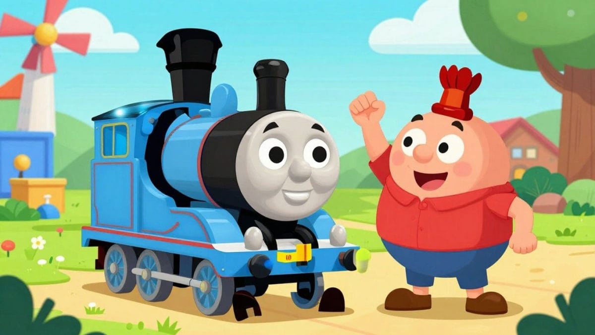 HIT Entertainment characters in a playful, illustrative game-like scene.