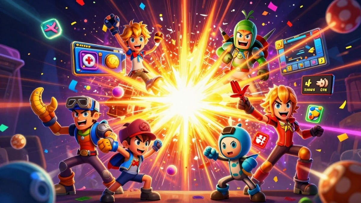 Collage of game characters and interfaces from CrazyGames.