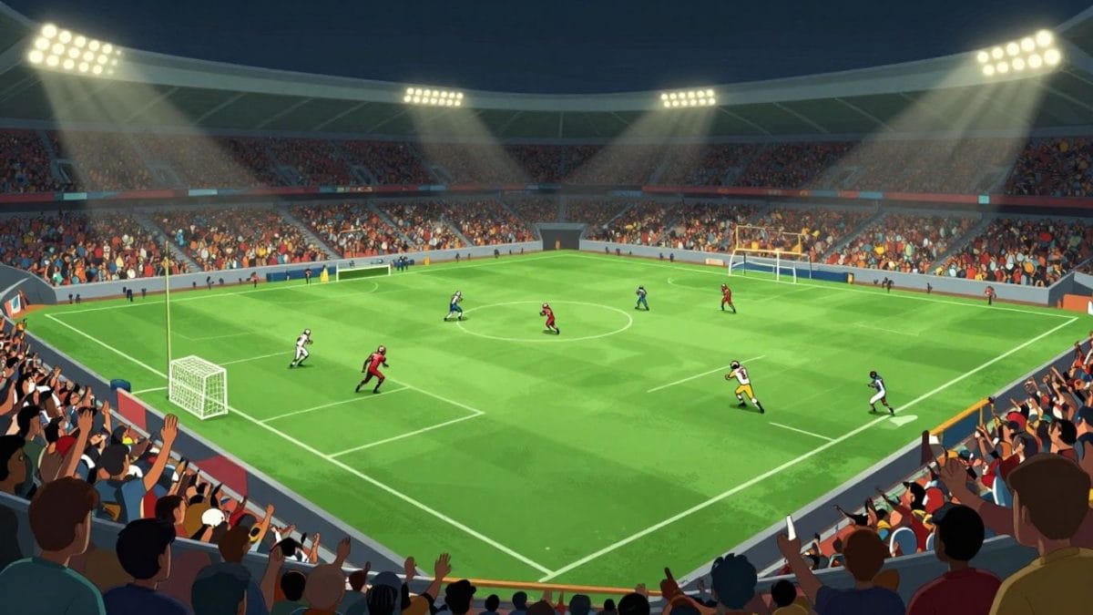 Exciting football game in action on a vibrant field.