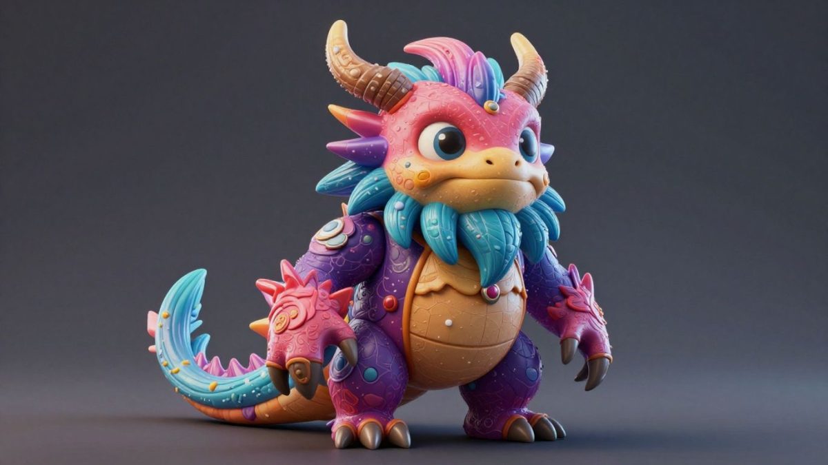 AI-generated 3D model of a fantastical creature.