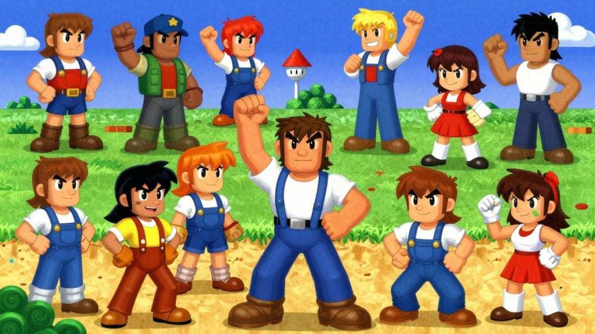 Iconic 2004 video game characters and environments in a collage.